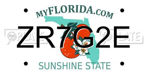 ZR7G2E Florida License Plate