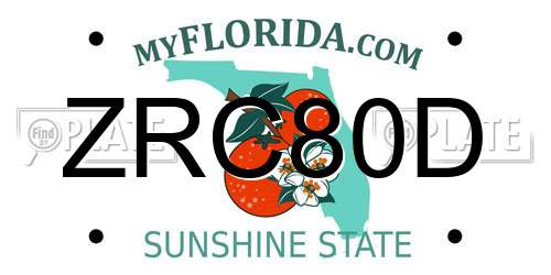 ZRC80D Florida License Plate