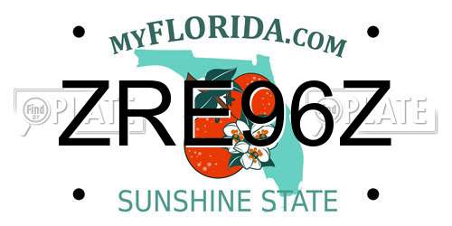 ZRE96Z Florida License Plate
