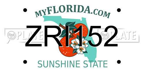 ZRI152 Florida License Plate
