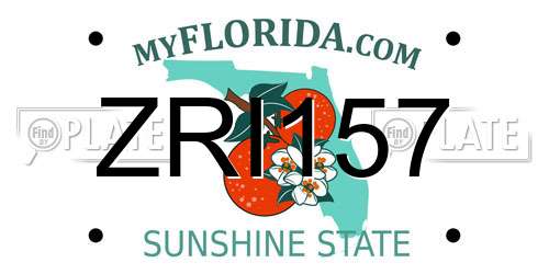 ZRI157 Florida License Plate