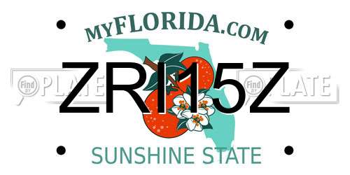 ZRI15Z Florida License Plate