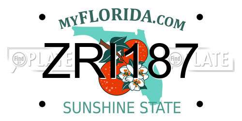 ZRI187 Florida License Plate