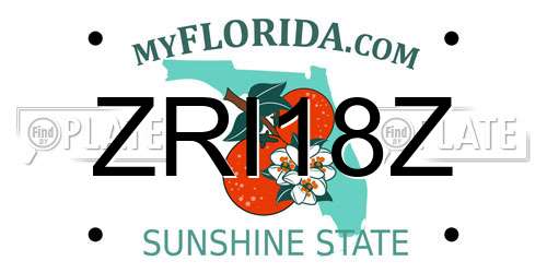ZRI18Z Florida License Plate