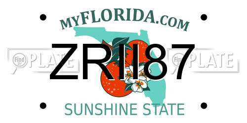 ZRII87 Florida License Plate