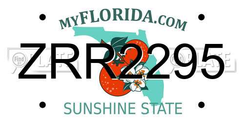 ZRR2295 Florida License Plate