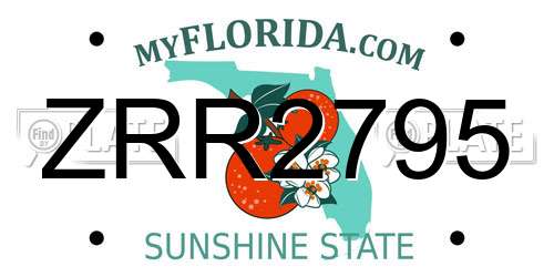 ZRR2795 Florida License Plate