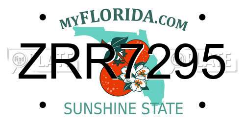 ZRR7295 Florida License Plate