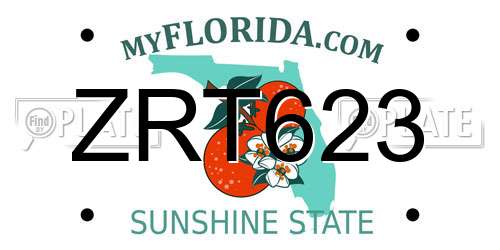 ZRT623 Florida License Plate