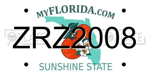 ZRZ2008 Florida License Plate