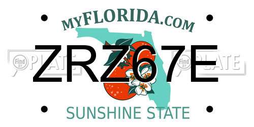 ZRZ67E Florida License Plate