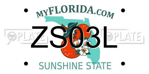 ZS03L Florida License Plate