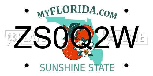 ZS0Q2W Florida License Plate