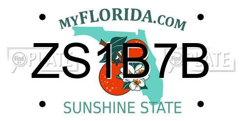 ZS1B7B Florida License Plate