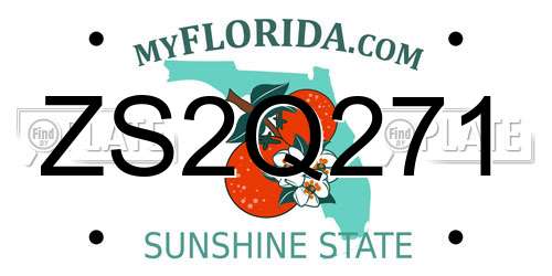ZS2Q271 Florida License Plate