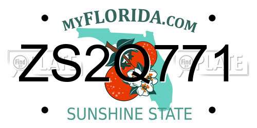 ZS2Q771 Florida License Plate