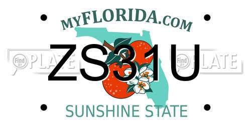 ZS31U Florida License Plate