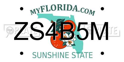 ZS4B5M Florida License Plate