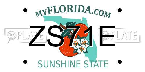 ZS71E Florida License Plate