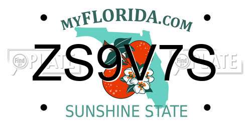 ZS9V7S Florida License Plate