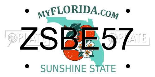 ZSBE57 Florida License Plate