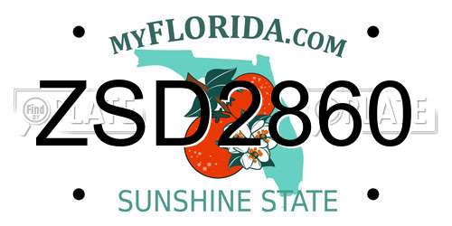 ZSD2860 Florida License Plate