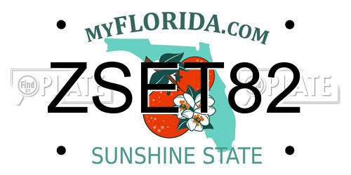 ZSET82 Florida License Plate