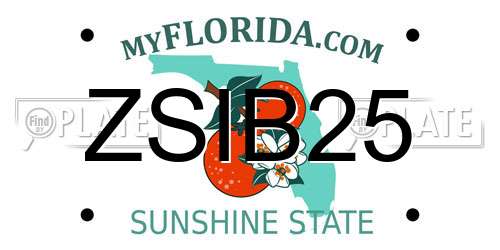 ZSIB25 Florida License Plate