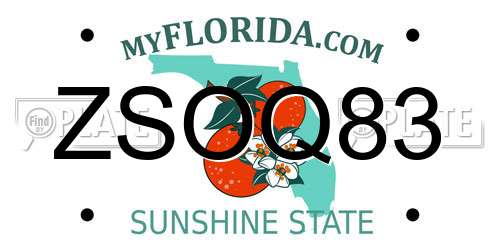 ZSOQ83 Florida License Plate