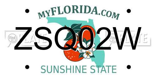 ZSQ02W Florida License Plate