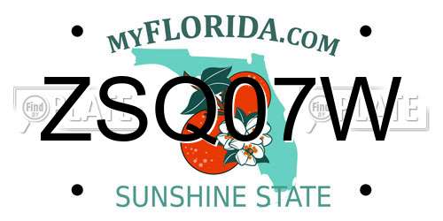ZSQ07W Florida License Plate