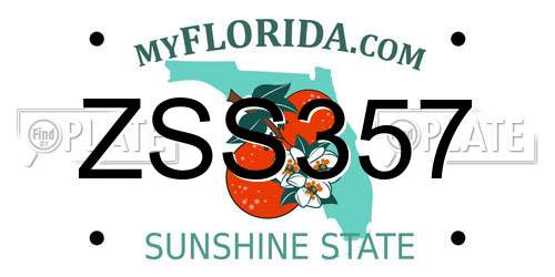 ZSS357 Florida License Plate