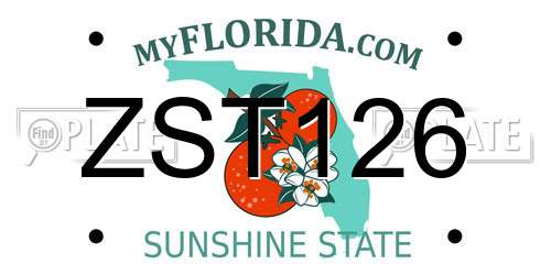 ZST126 Florida License Plate
