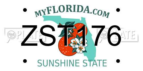ZST176 Florida License Plate