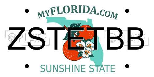 ZSTETBB Florida License Plate