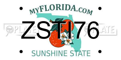 ZSTI76 Florida License Plate