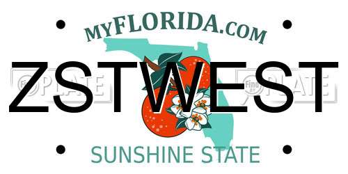 ZSTWEST Florida License Plate