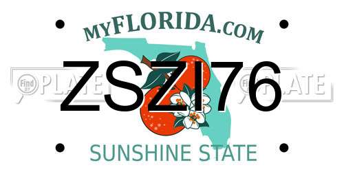 ZSZI76 Florida License Plate