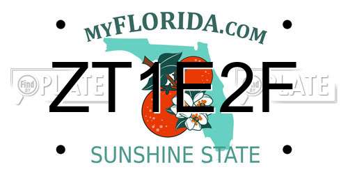ZT1E2F Florida License Plate