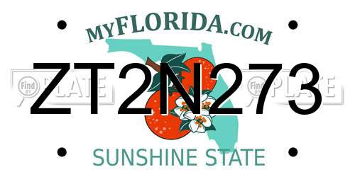 ZT2N273 Florida License Plate
