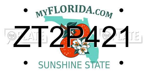 ZT2P421 Florida License Plate