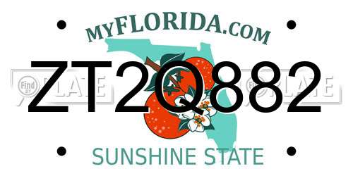 ZT2Q882 Florida License Plate