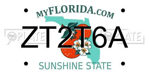 ZT2T6A Florida License Plate