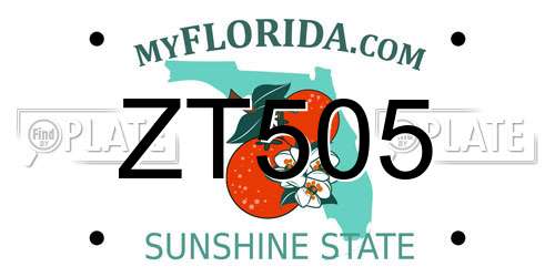 ZT505 Florida License Plate
