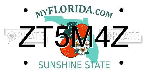 ZT5M4Z Florida License Plate