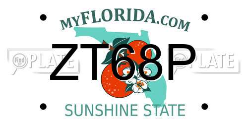 ZT68P Florida License Plate