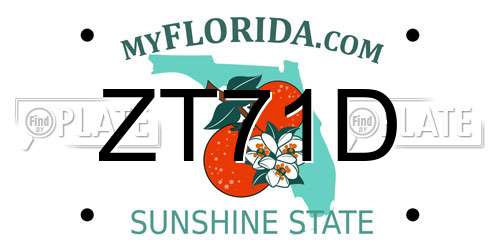 ZT71D Florida License Plate