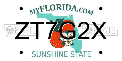 ZT7G2X Florida License Plate