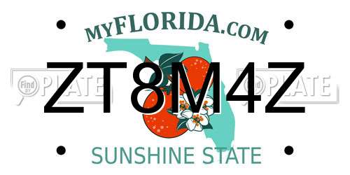 ZT8M4Z Florida License Plate