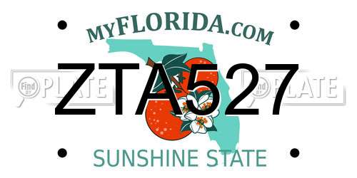 ZTA527 Florida License Plate